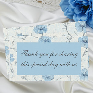 Elegant Floral Dusty Blue Country Garden Wedding Place Card