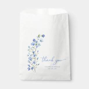Elegant Floral Dusty Blue Thank You Favour Bag