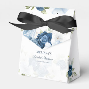 Elegant Floral Dusty Blue Watercolor Bridal Shower Favour Box