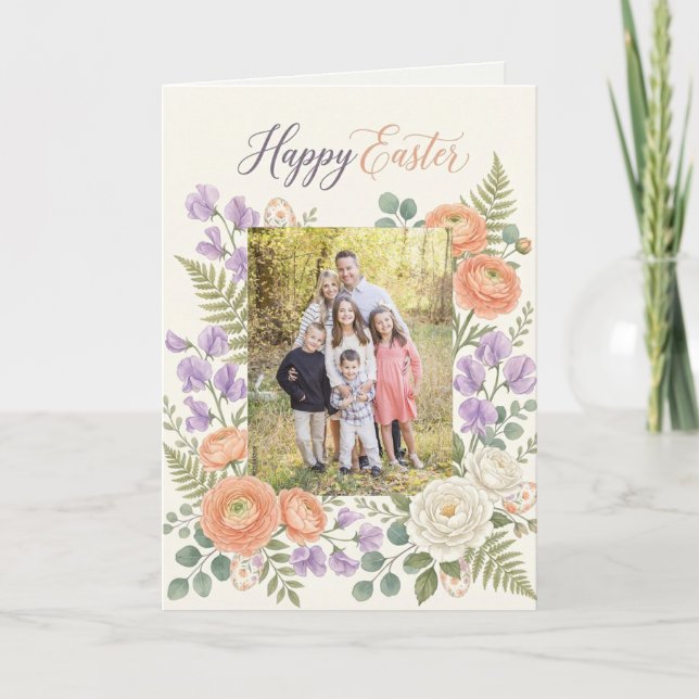 Elegant Floral Easter Blessings Brunch Invitation  (Front)