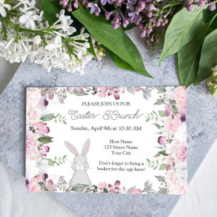Elegant Floral Easter Brunch Invitation