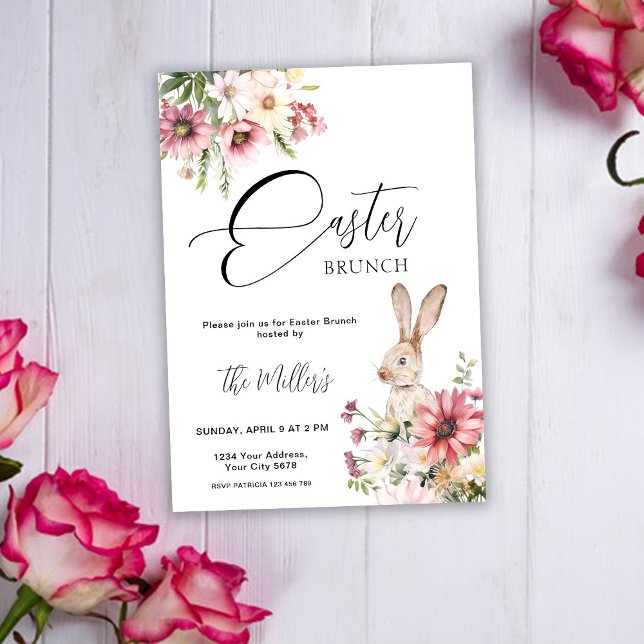 Elegant Floral Easter Brunch Invitation (Creator Uploaded)