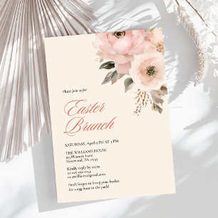 Elegant Floral Easter Brunch Invitation