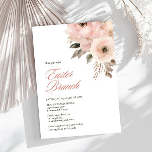 Elegant Floral Easter Brunch Invitation