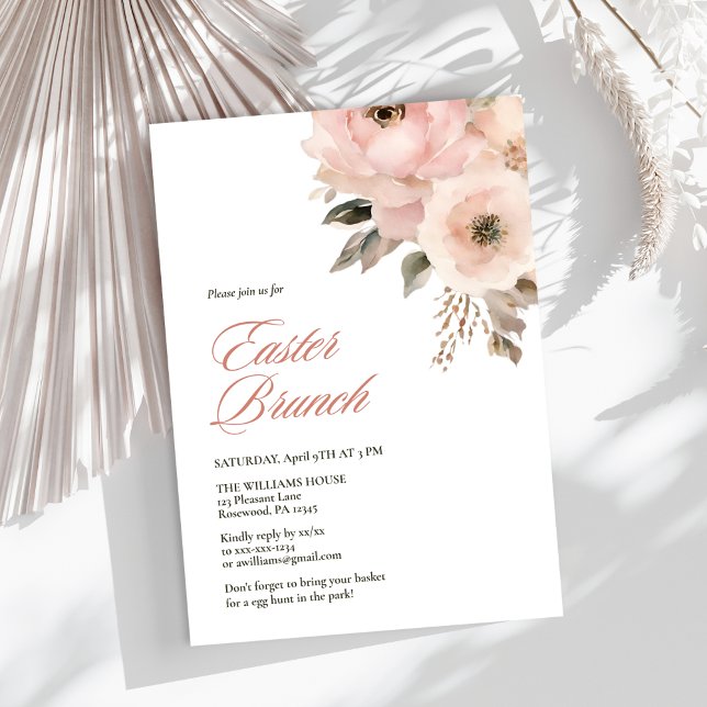 Elegant Floral Easter Brunch Invitation (Creator Uploaded)