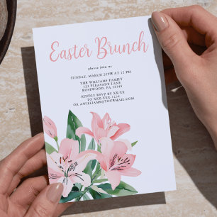 Elegant Floral Easter Brunch Invitation