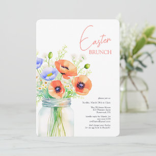Elegant Floral Easter Brunch Invitation