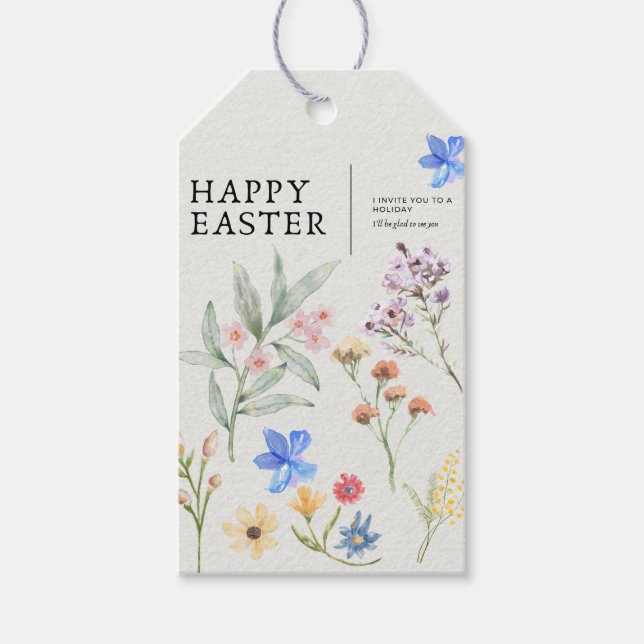 Elegant Floral Easter Gift Tag (Front)