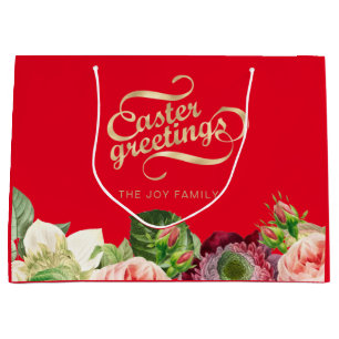 Elegant Floral Easter Large Gift Bag