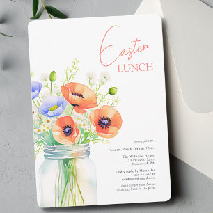 Elegant Floral Easter Lunch Invitation