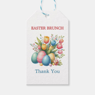 Elegant Floral egg easter brunch Gift Tags