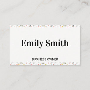 Elegant Floral Elements Border Business Card