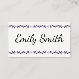 Elegant Floral Elements Cursive Text Business Card