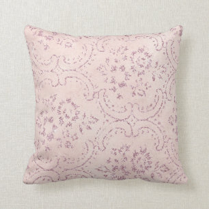 ELEGANT FLORAL ELEMENTS  VINTAGE BLUSH PINK CUSHION