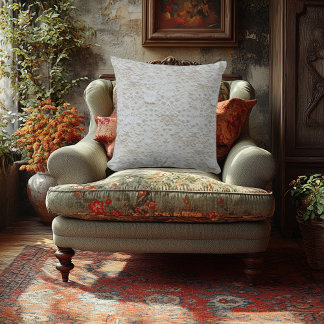 Elegant Floral Embossed Print - Faux Embroidered Cushion