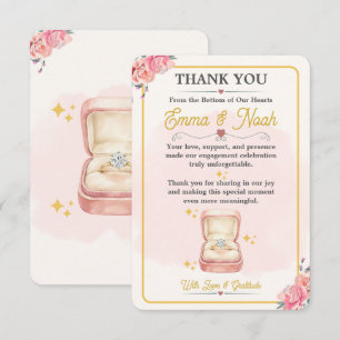 Elegant Floral Engagement Party Thank You Card