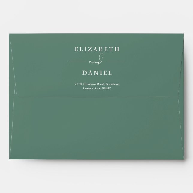 Elegant Floral Eucalyptus Green Return Address Envelope (Back (Top Flap))