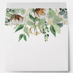 Elegant Floral Eucalyptus Greenery Return Address Envelope