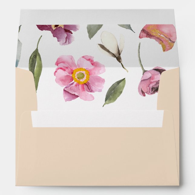Elegant Floral Eucalyptus Wedding Envelope (Back (Bottom))