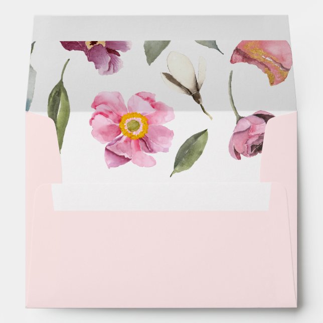 Elegant Floral Eucalyptus Wedding Envelope (Back (Bottom))