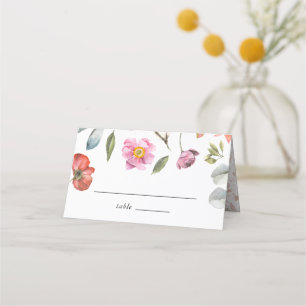 Elegant Floral Eucalyptus Wedding Place Card
