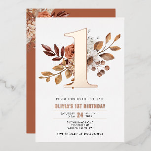 Elegant Floral Fall  1st Birthday