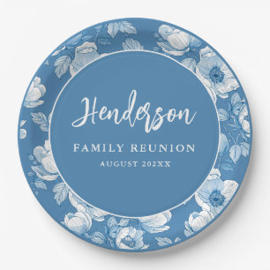 Elegant Floral Family Reunion Party  Paper Plate