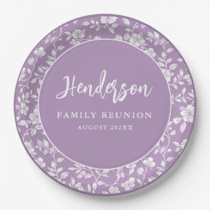 Elegant Floral Family Reunion Party  Paper Plate
