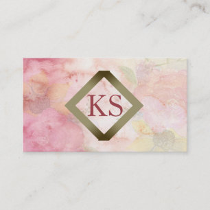 Elegant Floral Faux Gold Foil Florist Pink Business Card