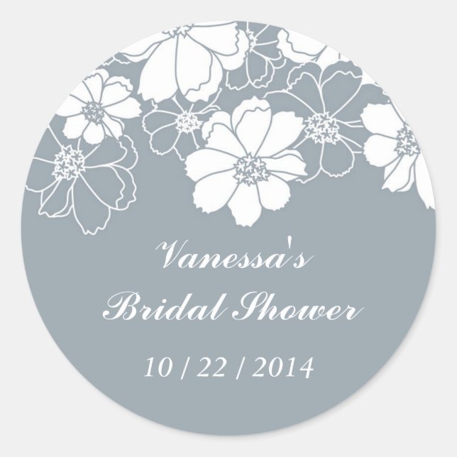 Elegant Floral Favour Seal Sticker (Front)