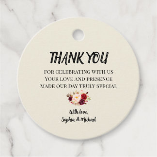 Elegant Floral Favour Tags