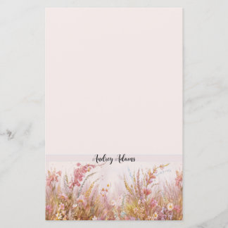 Elegant Floral Feminine Personal Stationary Paper