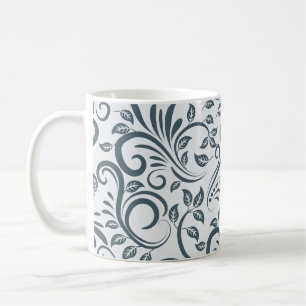 Elegant Floral Filigree Swirl Pattern Coffee Mug