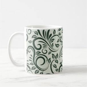 Elegant Floral Filigree Swirl Pattern Coffee Mug