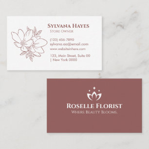 Elegant Floral Florist Soft Pink White Bold Clean Business Card