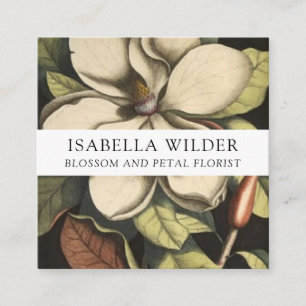 Elegant Floral Florist Square Business Card