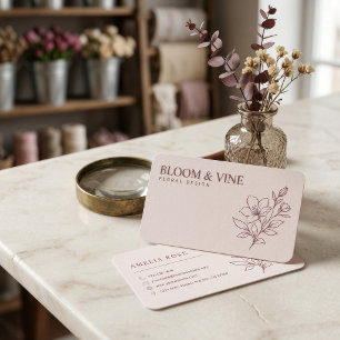 Elegant Floral Florist Template Business Card