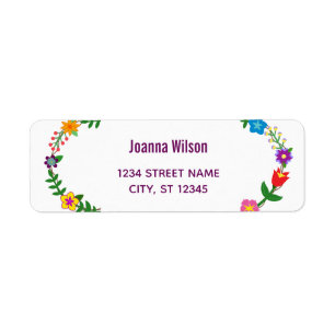Elegant Floral Flowers Modern Return Address Label