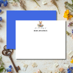 Elegant Floral Fox Nursery Stationery Note Card