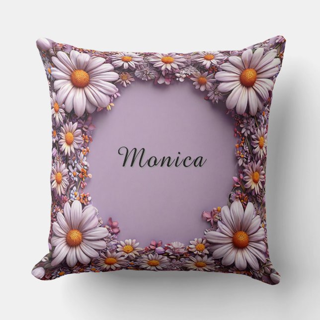Elegant Floral Frame Cushion (Front)