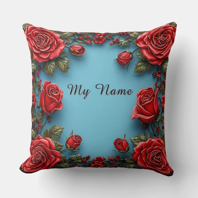 Elegant Floral Frame Cushion (Front)