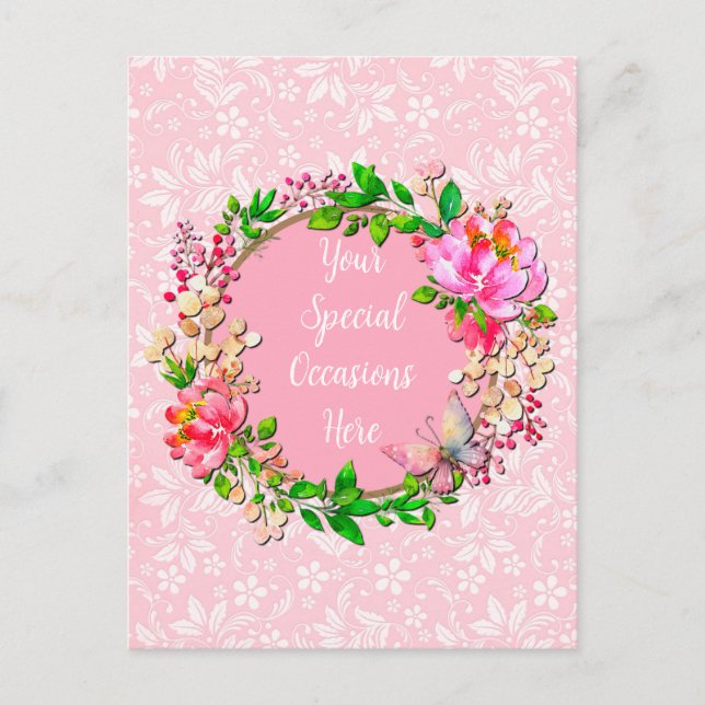 Elegant Floral Frame: for Every Occasion Postcard (Front)