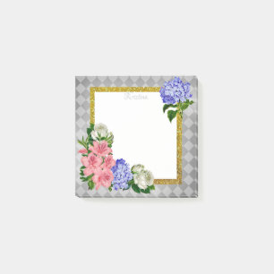 Elegant Floral Frame on Geometrical Background Post-it Notes