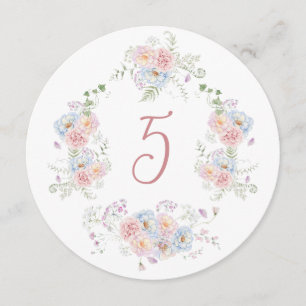 Elegant Floral Frame Round Table Number