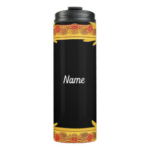 Elegant Floral Frame Thermal Tumbler