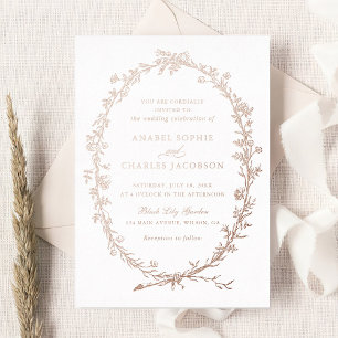 Elegant Floral Frame Vintage Botanical Wedding