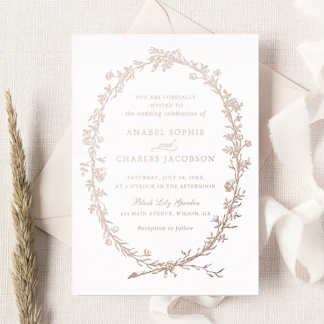 Elegant Floral Frame Vintage Botanical Wedding (Creator Uploaded)