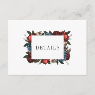 Elegant Floral Frame Wedding Details Enclosure Card