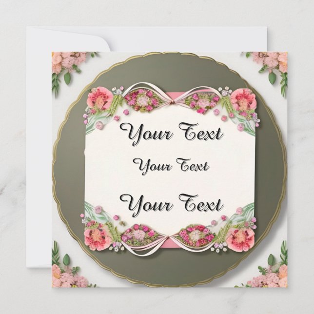 Elegant Floral-Framed Blank Card (Front)