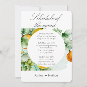 Elegant floral & Fruits watercolour summer Wedding Invitation